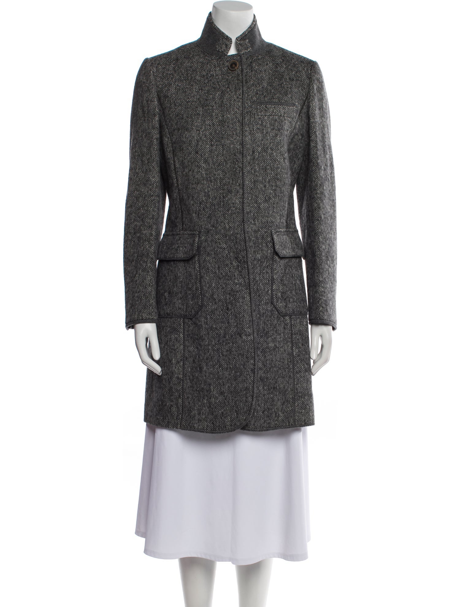 Brunello Cucinelli Wool Tweed Pattern Coat